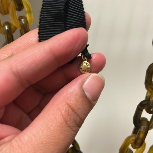 J Crew Tortoise Black Grosgrain Ribbon Necklace - Picture 6 of 8